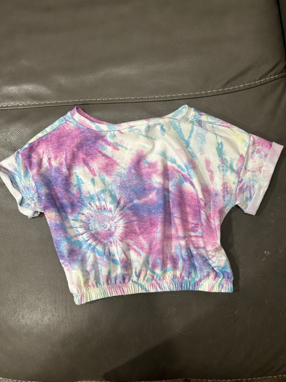Sho Sho Girls Short Sleeve pastel Tie-Dye Cropped Top size S Y2K - Picture 3 of 3